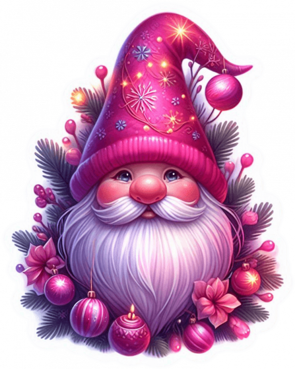 Gnomo Navideño Tonos Fucsia 06
