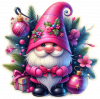 Gnomo Navideño Tonos Fucsia 07