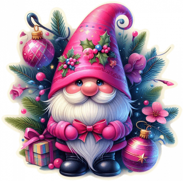 Gnomo Navideño Tonos Fucsia 07