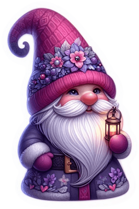 Gnomo Navideño Tonos Morados 05