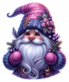 Gnomo Navideño Tonos Morados 06