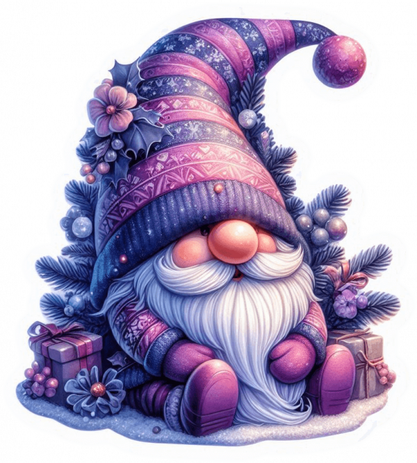 Gnomo Navideño Tonos Morados 07