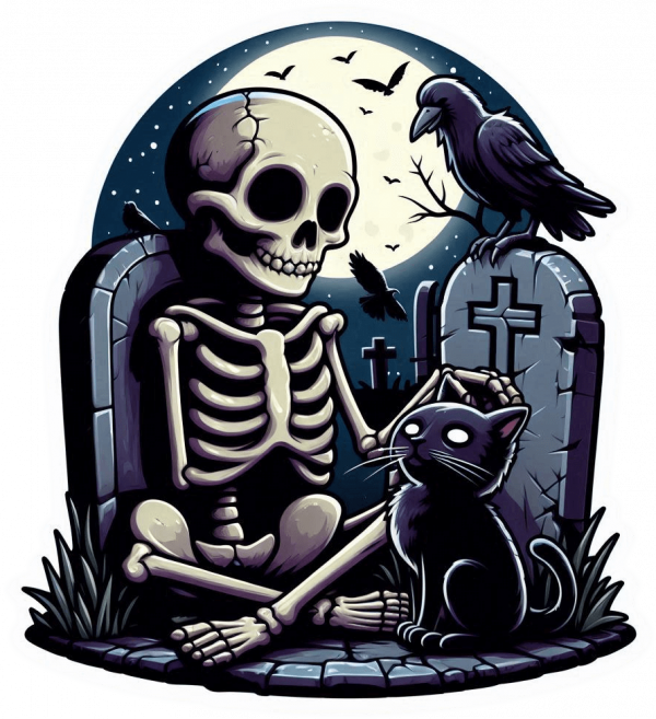 Hallowen Calavera En Tumba 03
