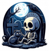 Hallowen Calavera En Tumba 04