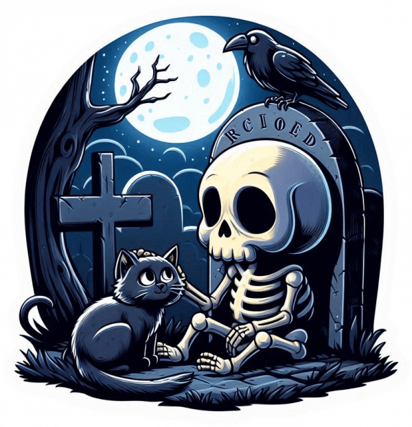Hallowen Calavera En Tumba 04