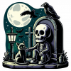 Hallowen Calavera En Tumba 06