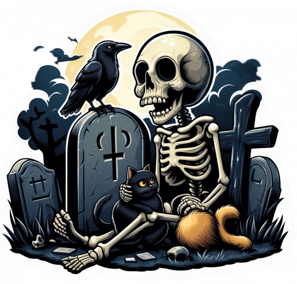 Hallowen Calavera En Tumba 07