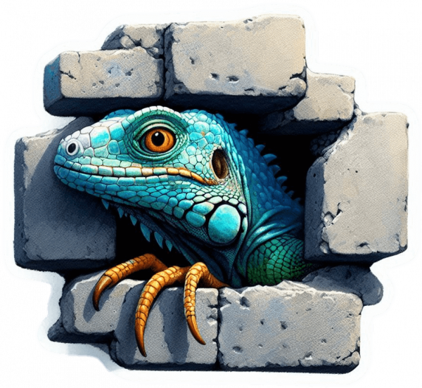 Hueco En Pared Y Iguana 03