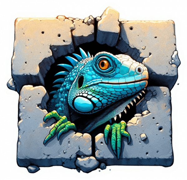 Hueco En Pared Y Iguana 05