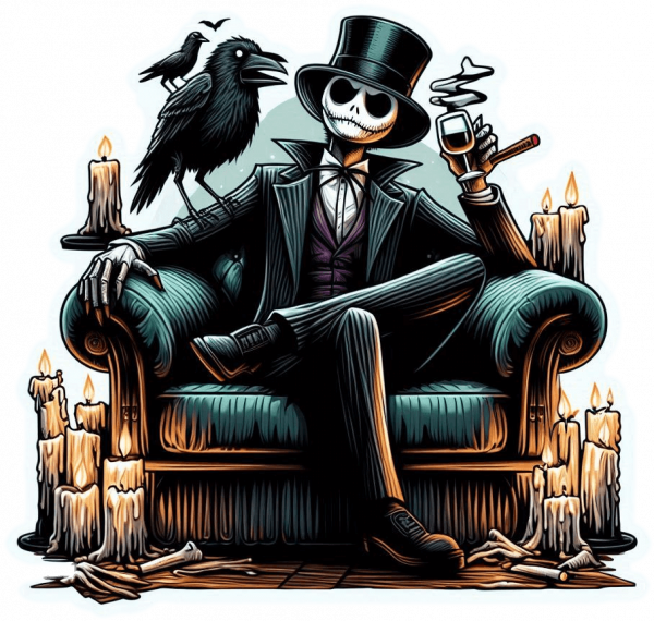 Jack Skellington Gotico En Sofa 02