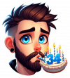 Joven Soplando Los 34 Años