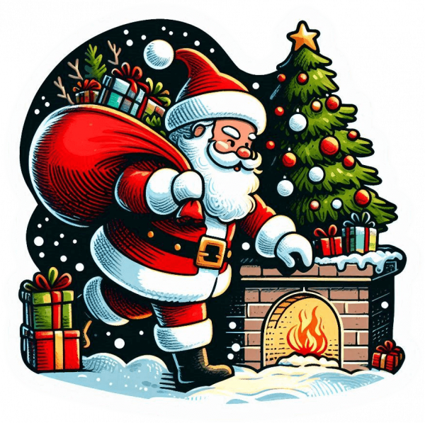 Navidad Arbolito Y Santa 01