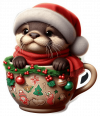 Nutria Y Taza De Navidad 04
