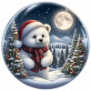 Oso Blanco Navideño En Cristal 04
