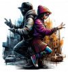 Pareja Con Moda Hip Hop 01