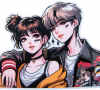 Pareja Con Moda K-Pop 01