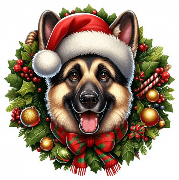 Pastor Alemán De Corona Navidad 02