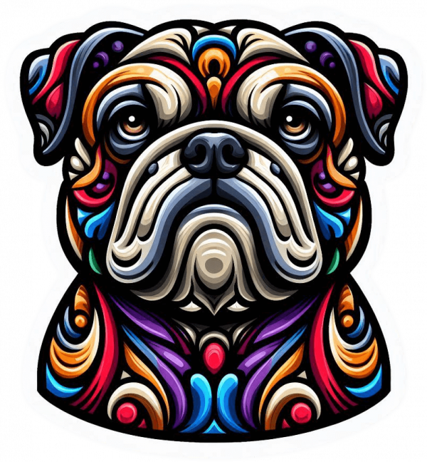 Perro Bulldog Colorido 03