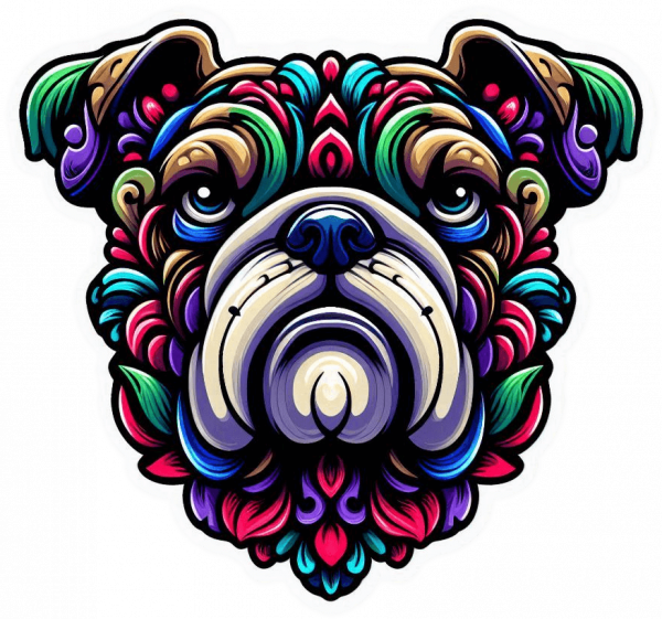 Perro Bulldog Colorido 04
