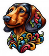 Perro Dachshund Colorido 02