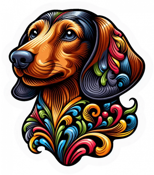 Perro Dachshund Colorido 02