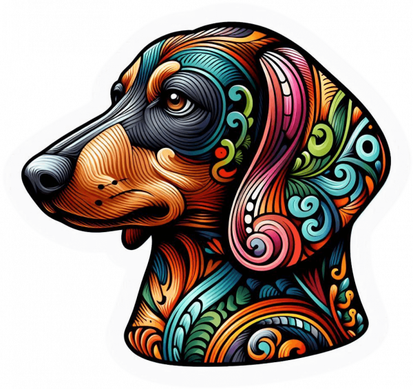 Perro Dachshund Colorido 03