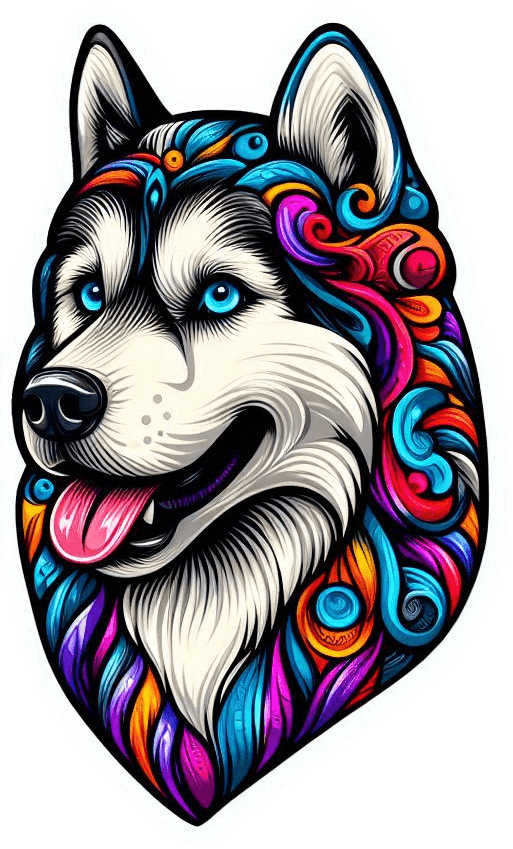 Perro Husky Siberiano Colorido 01