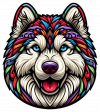 Perro Husky Siberiano Colorido 03