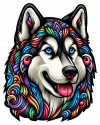 Perro Husky Siberiano Colorido 04