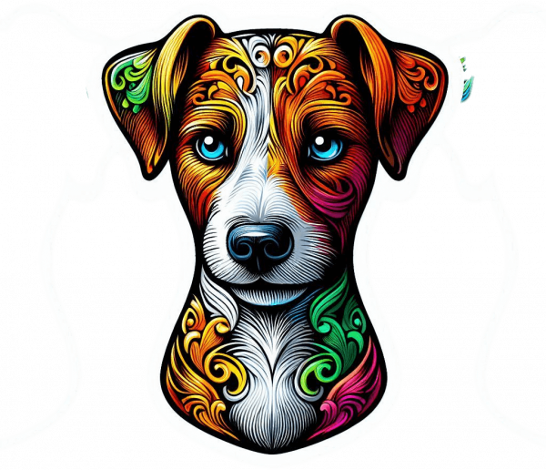 Perro Jack Russel Colorido 01