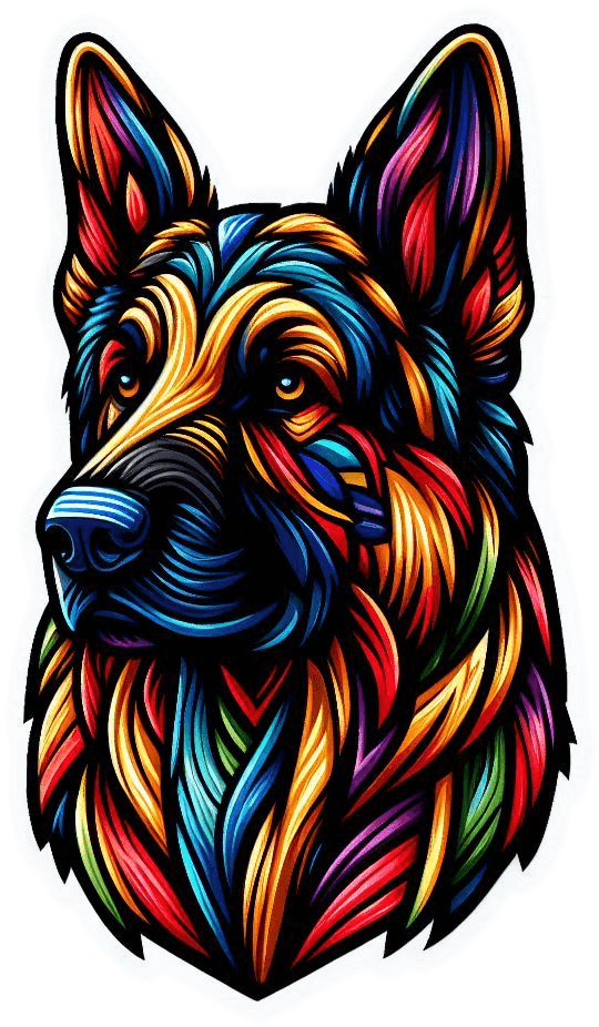 Perro Pastor Aleman Colorido 01