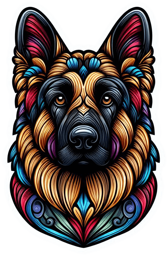 Perro Pastor Aleman Colorido 03
