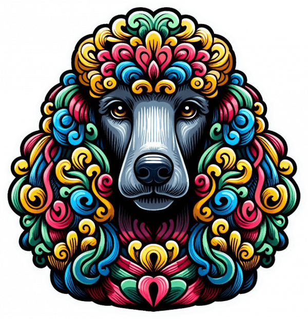 Perro Poodle Colorido 02