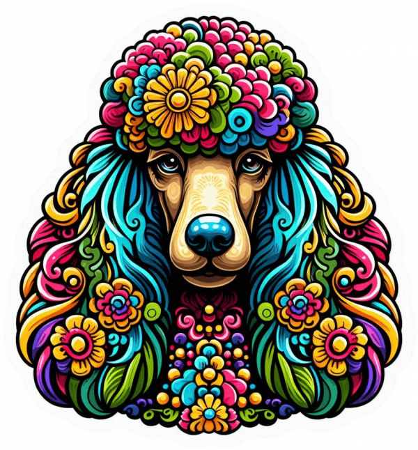 Perro Poodle Colorido 03