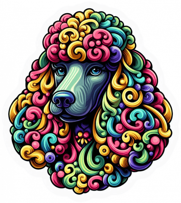 Perro Poodle Colorido 04