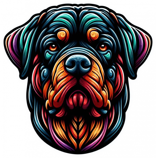 Perro Rottweiler Colorido 01
