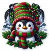 Pinguino Y Muerdago De Navidad 05