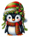 Pinguino Y Muerdago De Navidad 07