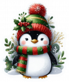 Pinguino Y Muerdago De Navidad 08