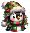 Pinguino Y Muerdago De Navidad 10