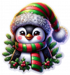 Pinguino Y Muerdago De Navidad 14