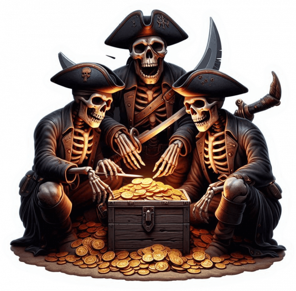 Piratas Repartiendose El Oro 01