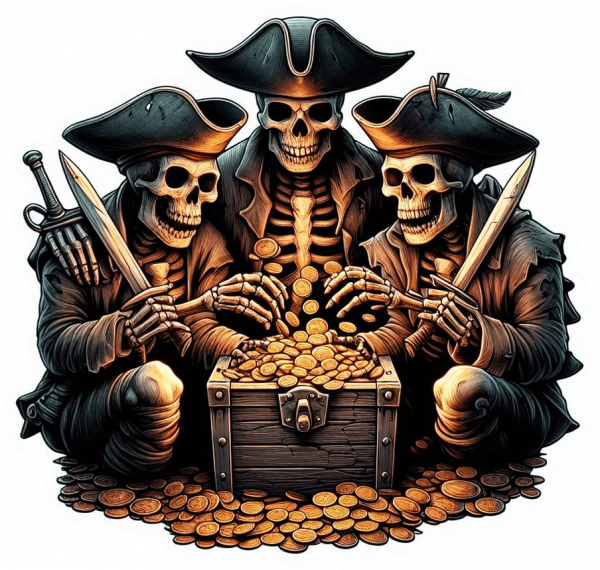 Piratas Repartiendose El Oro 04