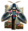 Polilla De Cecropia Sobre Jardin 05