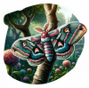 Polilla De Cecropia Sobre Jardin 08