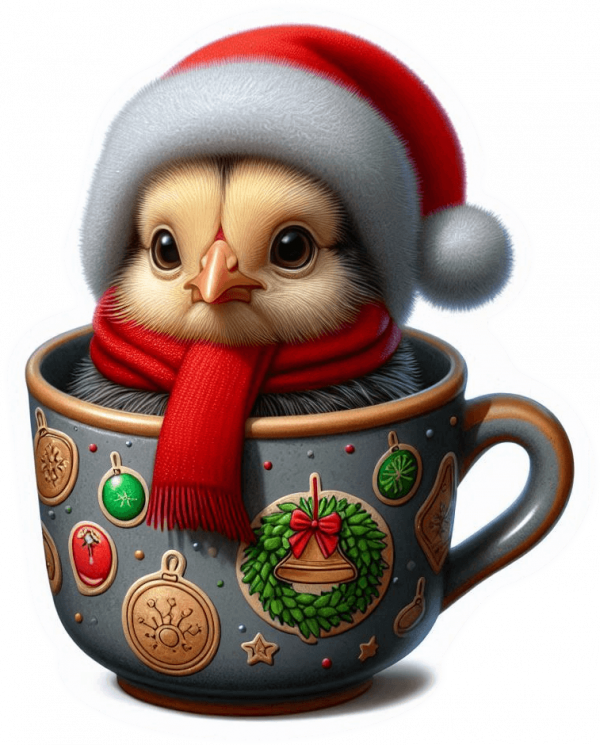 Pollito Y Taza De Navidad 01