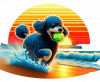 Poodle Jugando En Playa 03