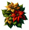 Ramo De Poinsettias Verdes Doradas 01