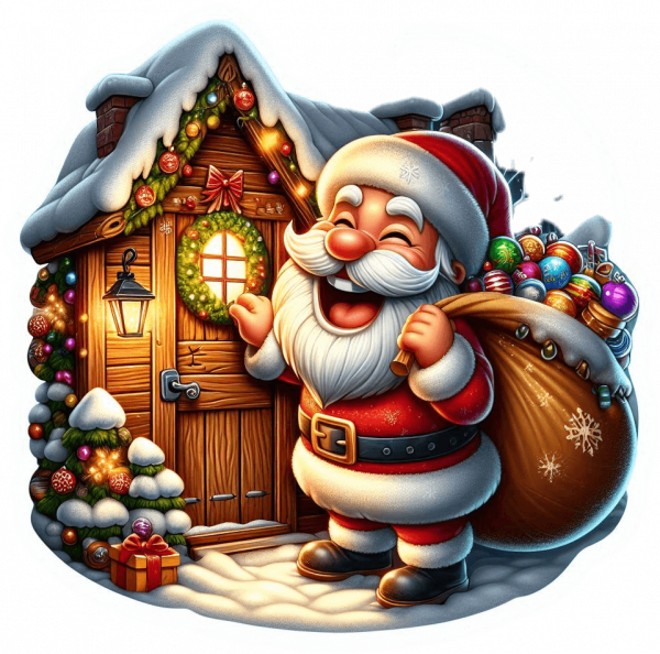 Santa Claus A La Entrega De Regalos 01