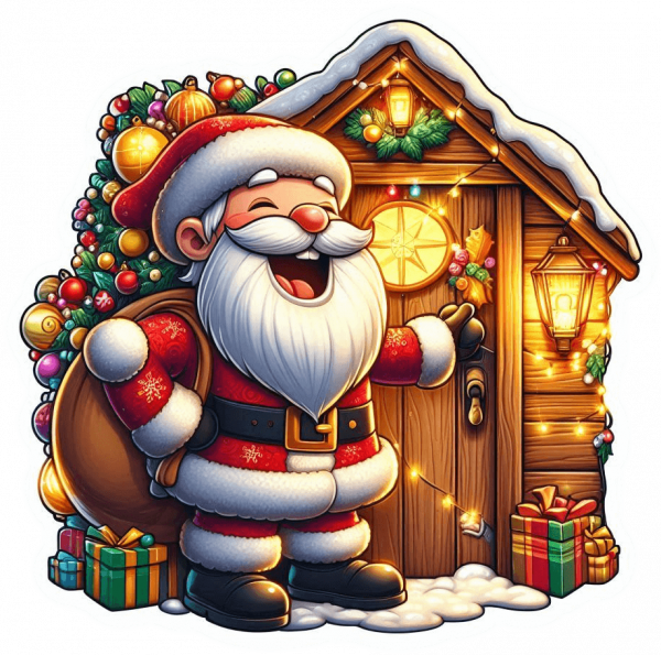 Santa Claus A La Entrega De Regalos 06